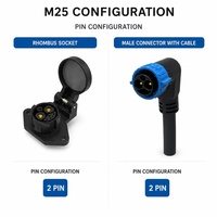 Connecteur circulaire étanche IP67 M25 Push Lock UL94-V0, prise mâle/femelle à montage sur panneau pour système de stockage d'énergie
