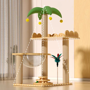 Modern Tropical Palm Tree <b>Cat</b> Tree Space-Saving Compact All-in-One Clear Space Capsule Bed <b>Scratching</b> <b>Post</b> <b>Cat</b> Furniture <b>Cats</b> - Product Image 3