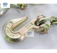 Cadena de Amarre G70 de 3/8 Pulgadas x 20 Pies con Ganchos de Sujeción, Cadena de Remolque de Alta Resistencia para Carga Segura