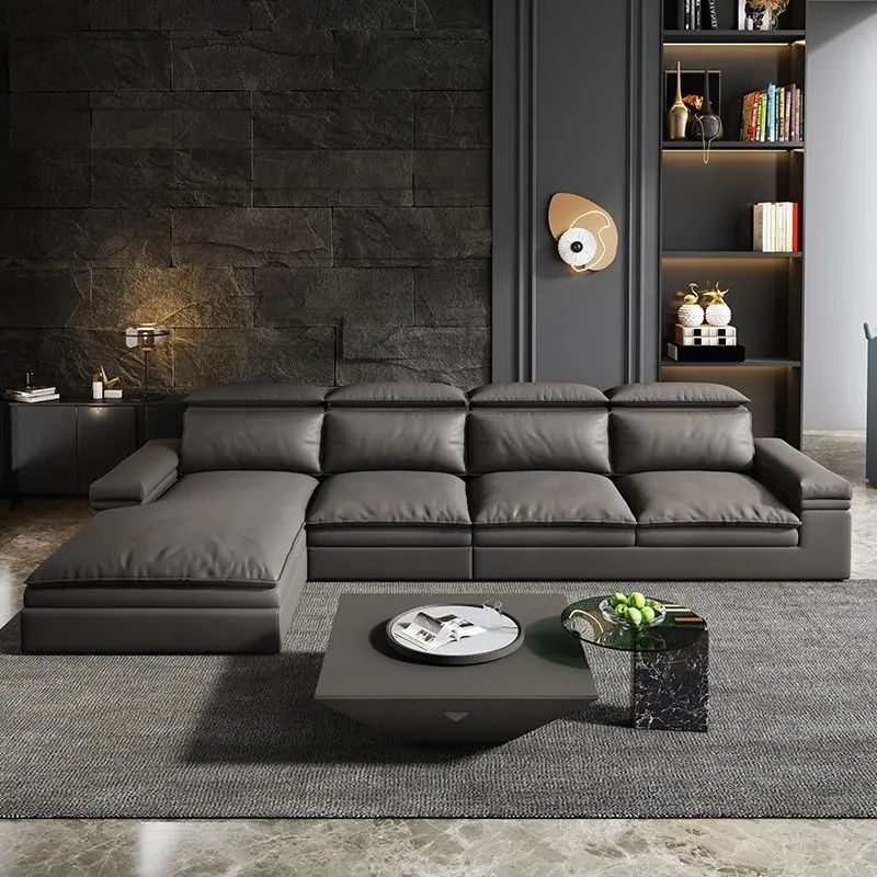 Chine fabricants sectionnels confortable couleur noire L forme bureau à domicile salon canapés ensemble canapé design