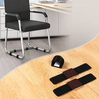 Protège-pieds de chaise de bureau en feutre haute densité antidérapants avec attaches auto-agrippantes pour sols durs
