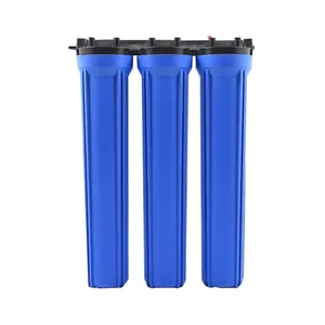 Sistema de filtro de agua de 3 etapas, 20 pulgadas, 3 en 1, azul, para toda la casa