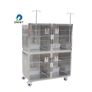 Eurvet Hot-Verkoop 4 Deuren Roestvrijstalen Kattenkooi Veterinaire Uitrusting Huisdier Kat Met Kooien - Product Image 2