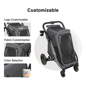 Carrito Plegable de Aluminio de 4 Ruedas, Ligero, Plegable con un Clic, Espacioso, para Mascotas, con Portavasos, para Perros y Gatos Pequeños - Product Image 5