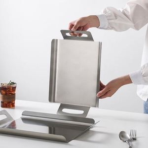 Modern Luxury Stainless Steel Household Fruit Snacks Plate Flat Bottom <b>Large</b>-sized Pastry Dessert Plate Metal Serving <b>Tray</b> - Product Image 4