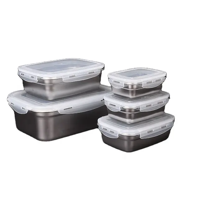 Lunchbox Sandwich riutilizzabile sicuro durevole in acciaio inossidabile per contenitori per alimenti ermetici da cucina