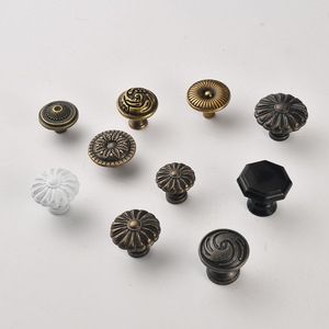 Retro European Style Zinc Alloy Cabinet <b>Knobs</b> Round Spherical Drawer Handle Durable Antique Finish - Product Image 2