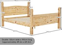 Inweto 190x135 Design classique Pieds épais Lattes renforcées Lit double en bois de pin massif Cadre de lit haut de gamme pour chambre à coucher