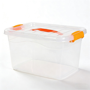 Caixa de Armazenamento Plástica Personalizável <span class=keywords><strong>7.5L</strong></span> 12L 19L Organizador Transparente para Quarto Infantil e Armazenamento Doméstico - Product Image 1