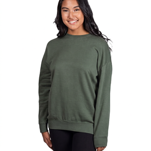 Sweat-shirt oversize en molleton pour femme, col montant, tissu brossé de qualité supérieure, couleur unie, manches longues, motif graphique personnalisé, vêtement décontracté - Product Image 1