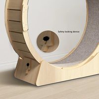Roue d'exercice pour chat en bois naturel écologique avec bois et peluche pour tous les chats – Idéale pour arbre à chat et griffoir