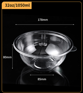 Ciotola in Plastica Rotonda <span class=keywords><strong>PET</strong></span> RPET Trasparente Rigida Monouso per Insalata Dessert Frutta Cibo da Asporto all'Ingrosso - Product Image 5