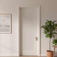 Porte intérieure en bois sculptée de style européen, finition laquée lisse, couleur personnalisée, pour chambre à coucher