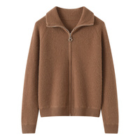 Pull en cachemire personnalisé pour femme, coupe ample, nouveau modèle hiver, style décontracté et élégant, pull polo ajusté