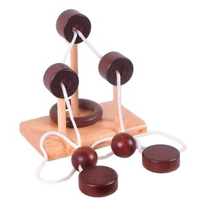 Burr luban kongming câu đố trí tuệ trí tuệ bằng gỗ trêu ghẹo dây câu đố giải pháp trò chơi trung tâm Iq đồ chơi - Product Image 4