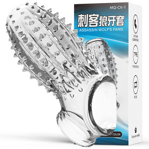 Assassin Wolf Fang <b>TPE</b> Penis Ring Transparent Black Manual Control Adult Use - Product Image 1