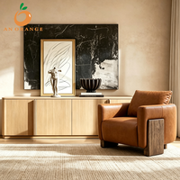 Fauteuil Canapé Confortable à Siège Cylindrique pour Salon, avec Coussin Doux en Peluche et Cadre en Chêne Massif, Idéal pour Appartement - Approvisionnement Direct