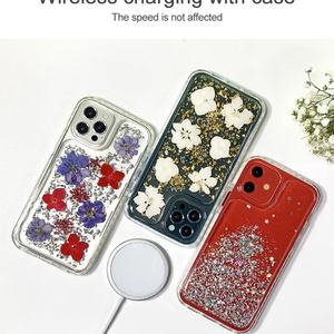 Coque de téléphone transparente anti-jaunissement, anti-choc, magnétique, à fleurs, pour filles, pour iPhone 15 Pro Max - Product Image 4