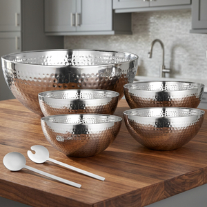Serving Dining <b>Table</b> <b>Centre</b> <b>piece</b> Decorative Fruit Bowl Salad Bowl Set Fruit Salad Mixing Bowls Stainless Steel - Product Image 3