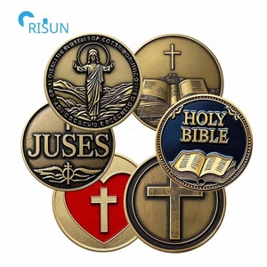 Pièce commémorative personnalisée en métal émaillé, Croix de <span class=keywords><strong>Dieu</strong></span>, Bible, Christianisme, Religion chrétienne, Pièce de défi personnalisée, Foi - Product Image 1