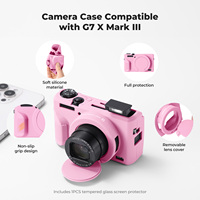 Casing Pelindung Silikon Kamera K&F Concept Anti Gores, Anti Benturan, Anti Selip, Lembut, Warna Hitam/Pink/Beige/Ungu untuk Canon G7X III