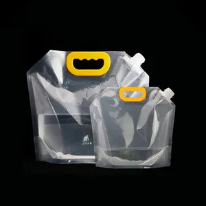 Plastic Water Bag In Stock And Custom 1L 1.2L 2.5L 5L 10L Plastic Reusable Outdoor Camping Emergency Water Storage Collapsible Foldable Spout Bag