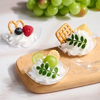 Lot de 1000 mini-assiettes à dessert en forme de feuille sans BPA, plateaux en plastique transparent, cuillères jetables, résistants au congélateur, pour apéritifs de fête