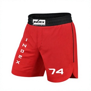Shorts MMA pour homme Index, rouge, 74 imprimés, polyester respirant, vêtements de sport - Product Image 1