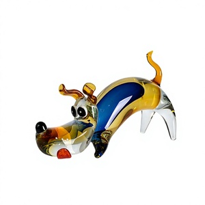 Handmade Glass Dog Sculpture Dachshund Animal Statue <b>Table</b> <b>Decoration</b> Home Gift Art Decor - Product Image 4