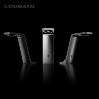Robinet mitigeur de lavabo en laiton avec capteur, finition or, monocommande eau chaude et froide pour lavabo de salle de bain, design moderne