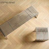 Table d'appoint de patio extérieur Table basse industrielle Pouf chaises jardin chambre tabouret en acier inoxydable pouf banc en métal