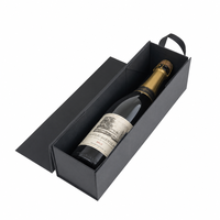 Scatola Pieghevole Magnetica in Cartone Grigio Personalizzata con Manico, Portatile per Bottiglia di Vino, Riutilizzabile