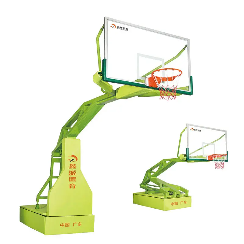 फैक्टरी आपूर्ति ग्लास फाइबर बास्केटबॉल बैकबोर्ड स्टील इंटेलिजेंट इलेक्ट्रॉनिक हाइड्रोलिक बास्केटबॉल स्टैंड