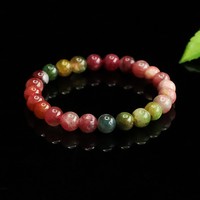 Bracelet en perles de tourmaline naturelle Aiyu, couleur bonbon, bracelet en cristal, vente en gros, e-commerce, diffusion en direct, dropshipping S5102902