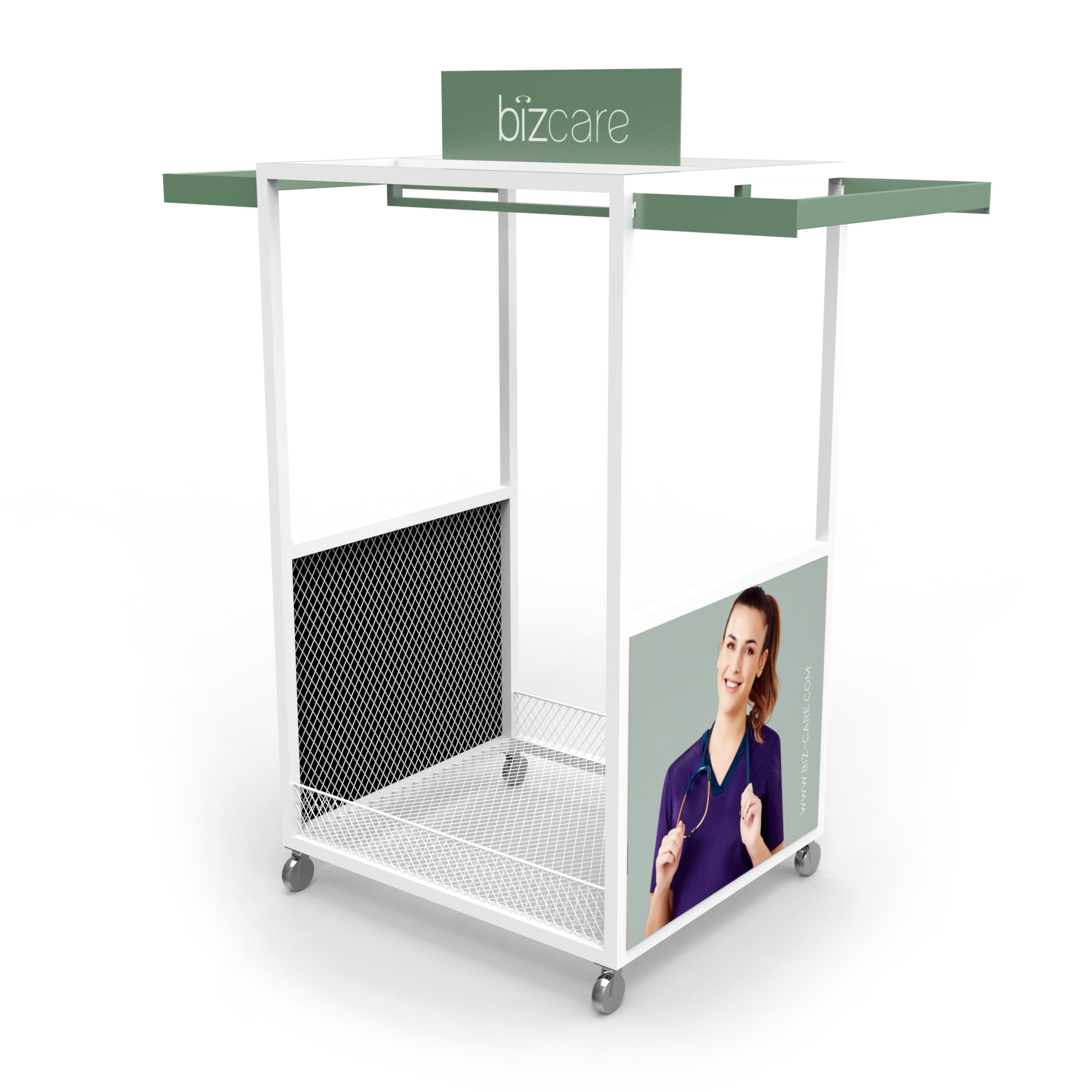 Custom Perforated Metal Clothing Display Rack with Casters L-Shape Pegboard Garment Rack Hanging Rail Retail Store Boutique OEM — view 5