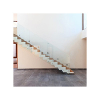 Escalier moderne en acier à double poutre en zigzag, escalier à double poutre en Z