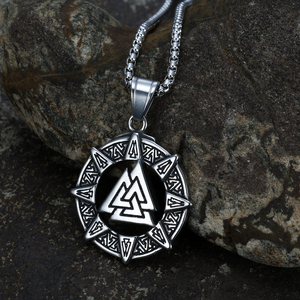 Collar con Colgante <span class=keywords><strong>de</strong></span> <span class=keywords><strong>Runa</strong></span> Vikinga Vintage con el Símbolo Valknut <span class=keywords><strong>de</strong></span> Odín, Guerrero, Mitología Nórdica, Triángulo, Amuleto, Colgante - Product Image 2