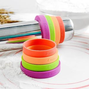 Rouleau à pâtisserie en silicone avec anneaux de réglage d'épaisseur - Product Image 5