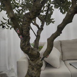 Grand arbre artificiel en forme de Y, simulation d'olivier, plante verte pour projet d'aménagement paysager et décoration intérieure - Product Image 3