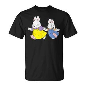 T-shirt Max et Ruby Bunny noir, taille adulte, vêtements promotionnels - Product Image 1