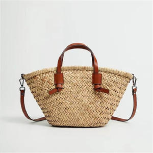 Bãi biển túi nhiệt đới Nâu Vai Ví lớn màu be <span class=keywords><strong>Checkers</strong></span> carton mây túi móc Tote pháp dệt kim hải lý tự nhiên - Product Image 5