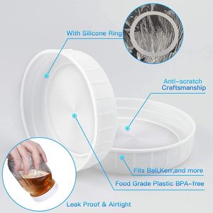 Bocaux fins en verre, 32 oz, avec couvercles en plastique, pot de <span class=keywords><strong>maçon</strong></span> à bouche large - Product Image 3