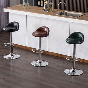 <span class=keywords><strong>Chaise</strong></span> <span class=keywords><strong>de</strong></span> <span class=keywords><strong>bar</strong></span> pivotante et réglable en hauteur, dossier moderne et simple, tabouret rond pour salon <span class=keywords><strong>de</strong></span> beauté et nail art, tabouret haut en métal à usage commercial - Product Image 2