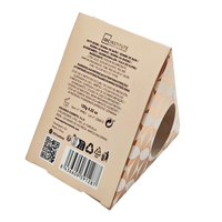 Emballages pliables personnalisés en forme de triangle pour bombes de bain, avec fenêtre et boîte en carton simple, finition mate écologique en aluminium.