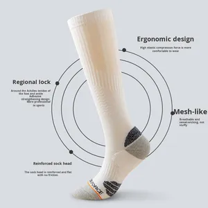 Nuevos calcetines profesionales para correr maratón para mujer, compresión elástica <span class=keywords><strong>de</strong></span> pantorrilla, antibacteriano Nailon/algodón, <span class=keywords><strong>cuerda</strong></span> para saltar deportiva informal - Product Image 2