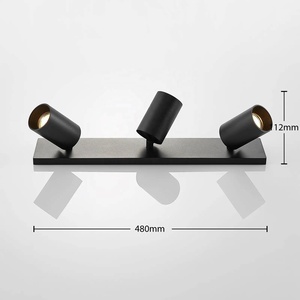 Lumière de piste led noire à trois têtes réglables, tête mobile <span class=keywords><strong>GU10</strong></span>, piste magnétique, lumière de sport, <span class=keywords><strong>spot</strong></span> suspendu à intensité réglable, 24w - Product Image 3