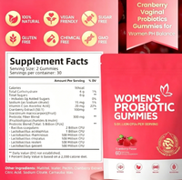 Bonbons gommeux probiotiques et vitaminés pour femmes, pour la santé féminine et le soutien antioxydant, naturels