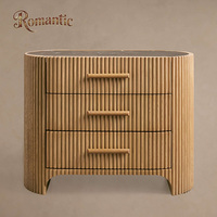 Chevet moderne de luxe de style américain rustique avec rangement, grand chevet de chambre d'hôtel en chêne et marbre