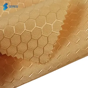 Fabric Repreve Bag Material Polyester 420D PU Coated Honeycomb Hexagon Dobby Ripstop Oxford Fabric Tear Resistant Recycling