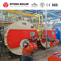 Chaudières à tubes de fumée horizontales industrielles automatiques à basse pression YUTONG, efficacité de chauffage de 94 %, huile légère, gaz naturel, diesel, 2 tonnes